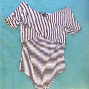 Black and white striped bodysuit